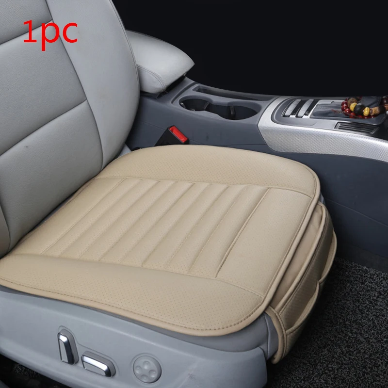 1pc Front Seat Beige Чехлы для автомобильных сидений, кожаные чехлы для автомобильных сидений, накладки для автомобильных сидений, универсальные защитные Ковровые Коврики, аксессуары - Название цвета: 1pc Front Seat Beige
