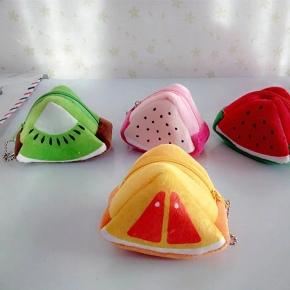 Корейский милый плюшевый Кошелек для монет с фруктами женская сумка кошелек