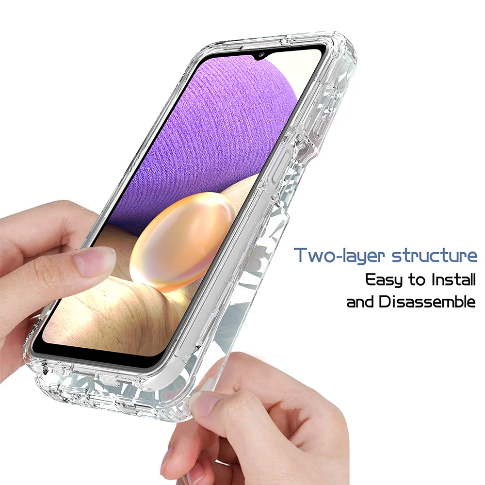 

Armor 2in1 Shockproof Case for Samsung Galaxy A32 A52 A12 A72 A02S A10E A11 A20 A30 A50 A51 A71 A01 A21 Clear Bumper Back Cover