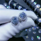 Женские серьги с бриллиантами огранки 1 карат, всего 2 карата серьги-гвоздики с муассанитом