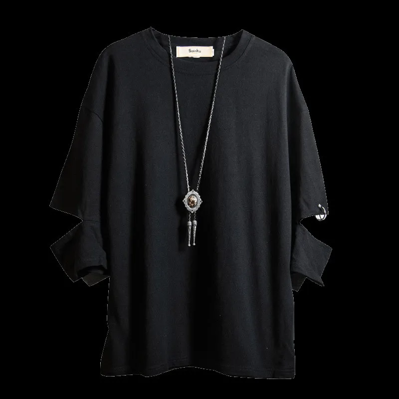 

L- short-sleeved men's t-shirt loose five-point tailor-made T-shirt