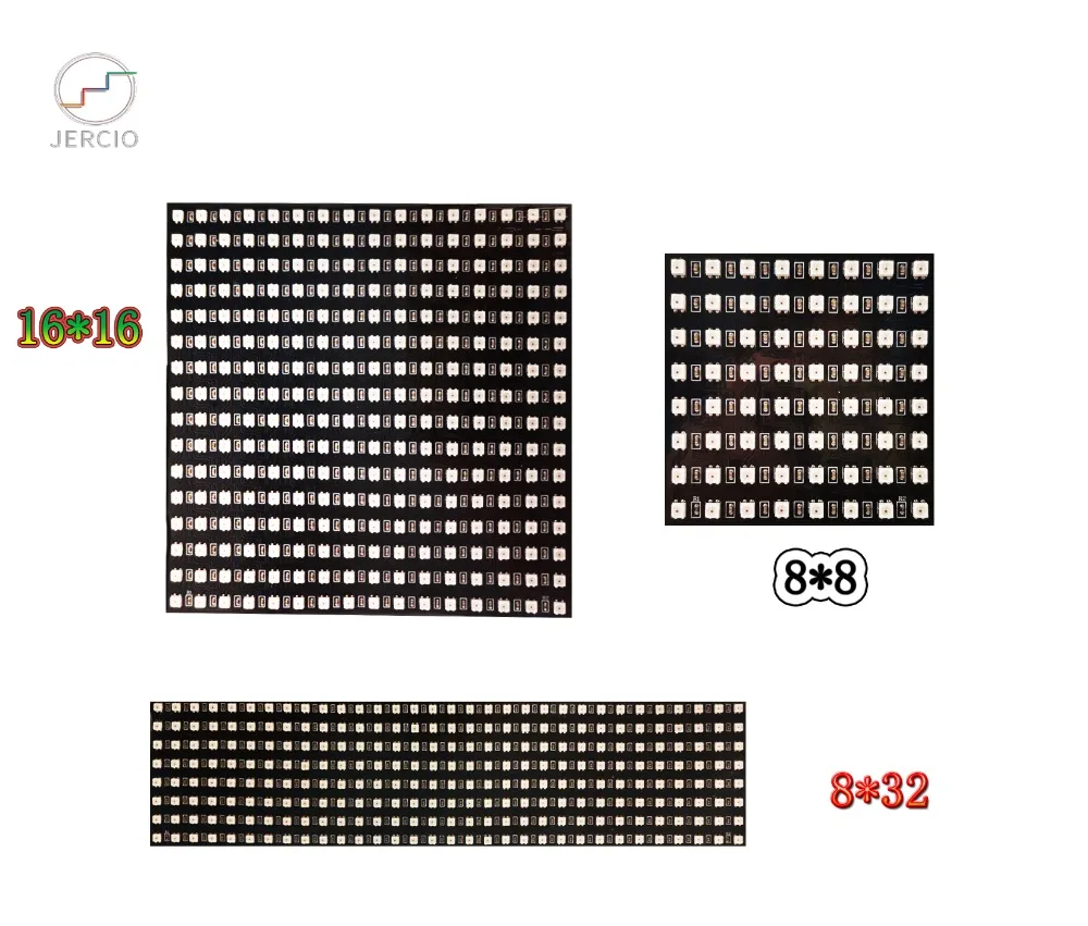 JERCIO WS2812B 8x8 пикселей модуль панели управления пикселей экран Neopixel матрица WS2812 индивидуально адресуемый IC чип DC5V пользовательский дом