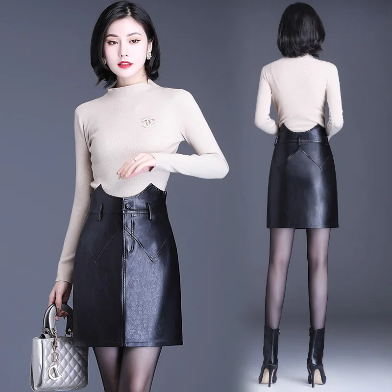 Женская сверхкороткая юбка из искусственной кожи женская черная мини-юбка с