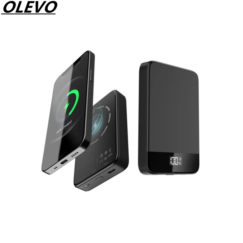 

15W Magnetic Power Bank 18W Fast Charging Wireless Charger For Apple iPhone 13 Xiaomi Huawei Samsung 5000mAh External Battery