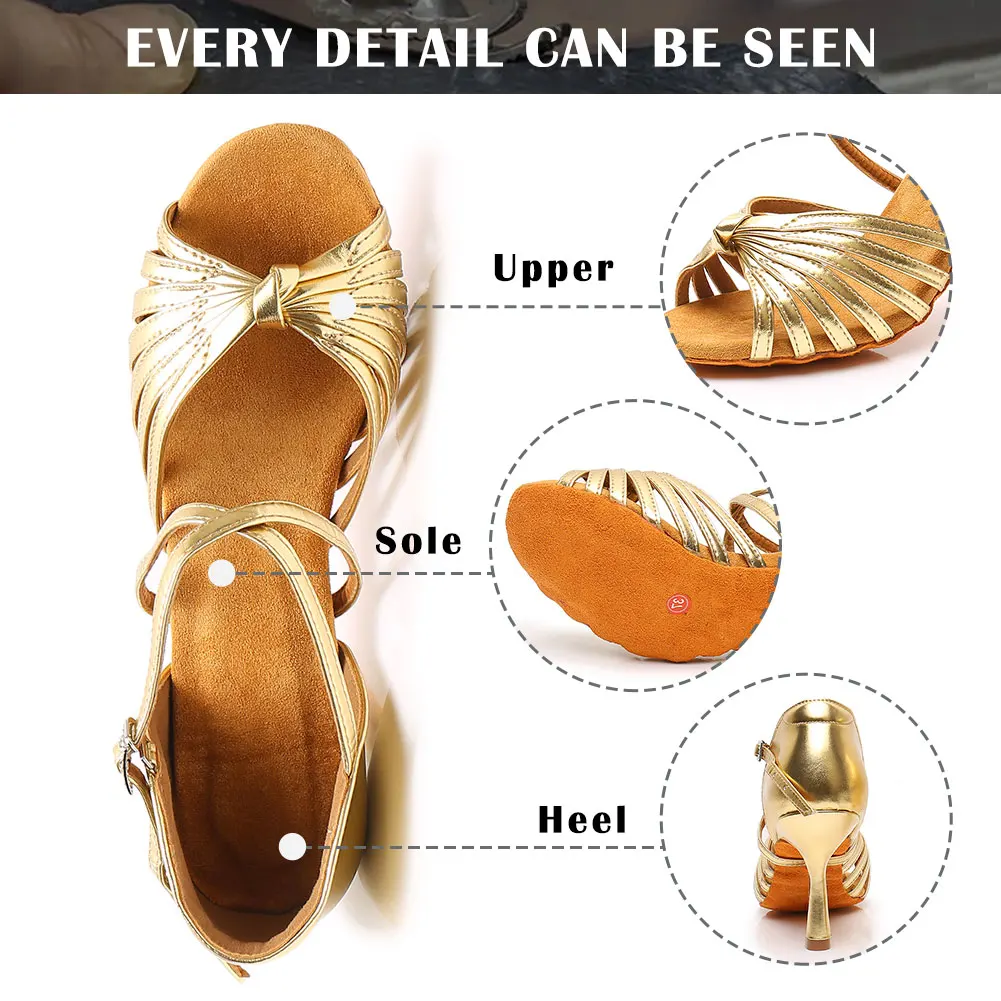 SWDZM Women Latin Dance Shoes Ballroom Salsa Dancing Shoes For Ladies Girls Soft bottom Tango Party Shoes High Heel Sandals