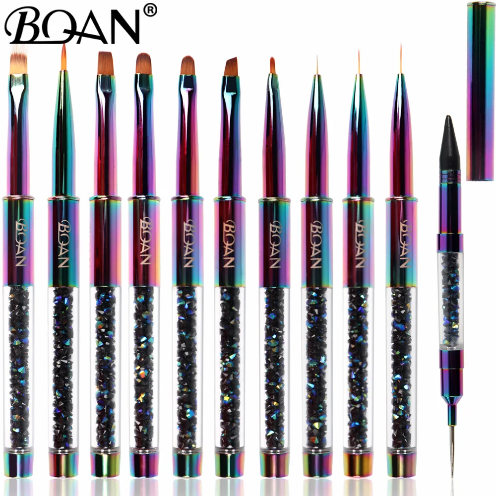BQAN 1 шт. Радуга щетка для ногтей Nail Art Линия кисти малярные кристаллый акриловый