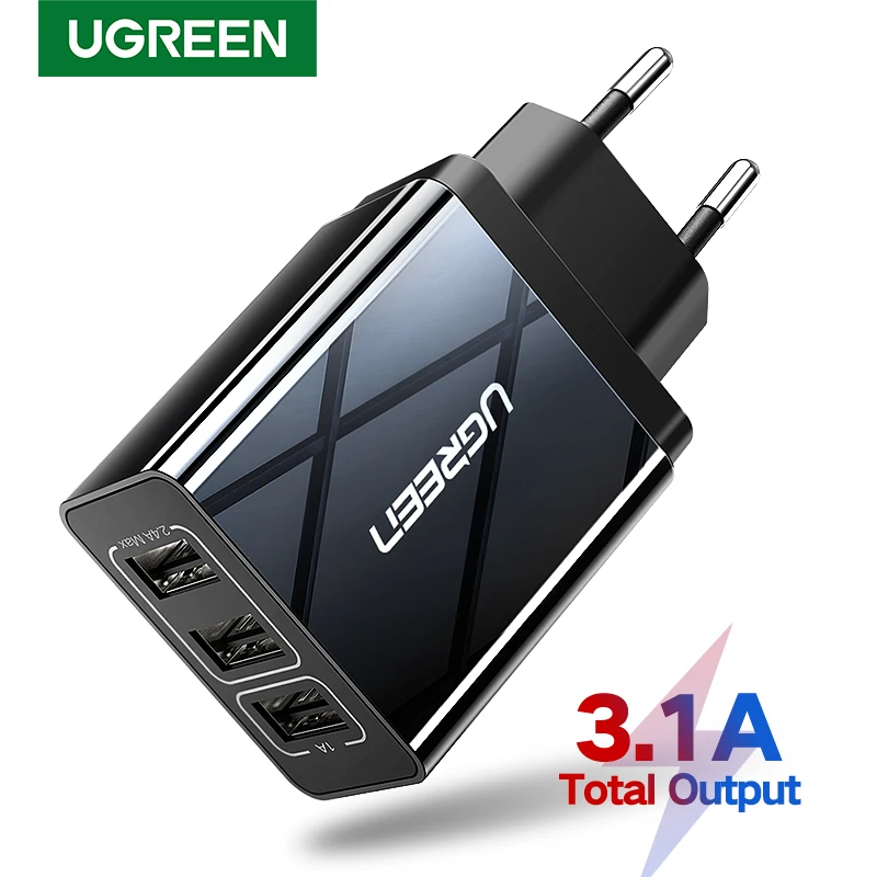Ugreen USB зарядное устройство для iPhone Xs X 8 7 быстрое зарядное устройство для samsung Xiaomi huawei настенное зарядное устройство адаптер ЕС зарядное устройство для мобильного телефона