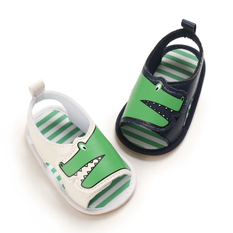 

2021; Обувь для новорожденных; С рисунком динозавра из мультфильма сандалии из кожзаменителя для малышей, для маленьких мальчиков и девочек м...