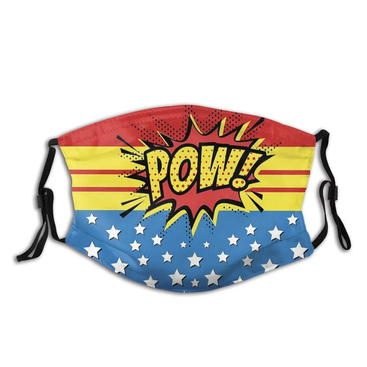 

Pow Comic Book Star Panels Non Disposable Trendy Mouth Face Mask Anti Haze Cold Proof with Filters Polyester Protection Cover