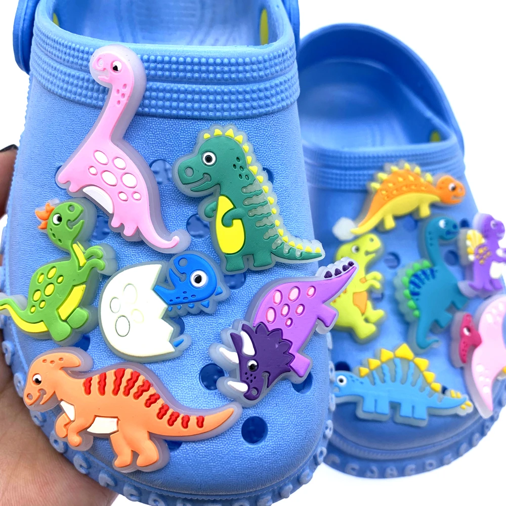 1 шт. Светящиеся в темноте иконы динозавра подвески для обуви милое животное