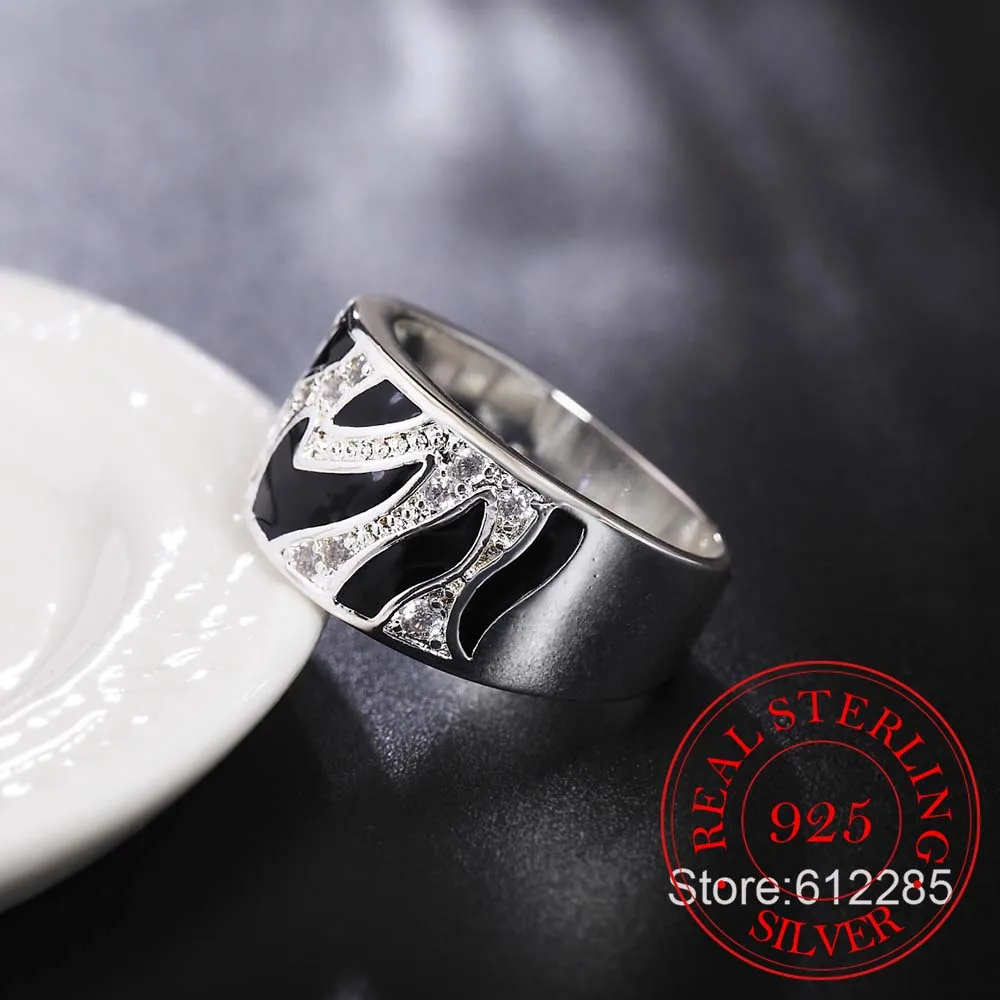 Женское и мужское кольцо из серебра 925 пробы с фианитом | Украшения аксессуары