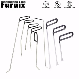 Съемник для удаления вмятин без покраски, инструменты, толкающие стержни, пружинный стальной хвост, набор ручных инструментов, наборы стержней