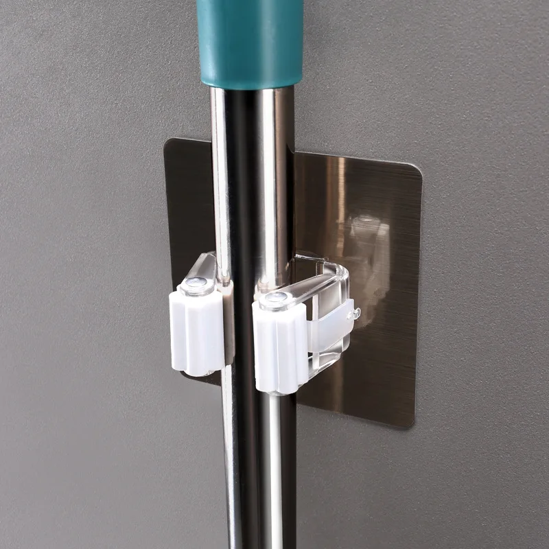 

Hanging Mop's Artifacts Punch-free Mop Hook Drag Card Buckle Wall-mounted Mop Clip Bathroom Hold Mop Rack Bathroom Accessories