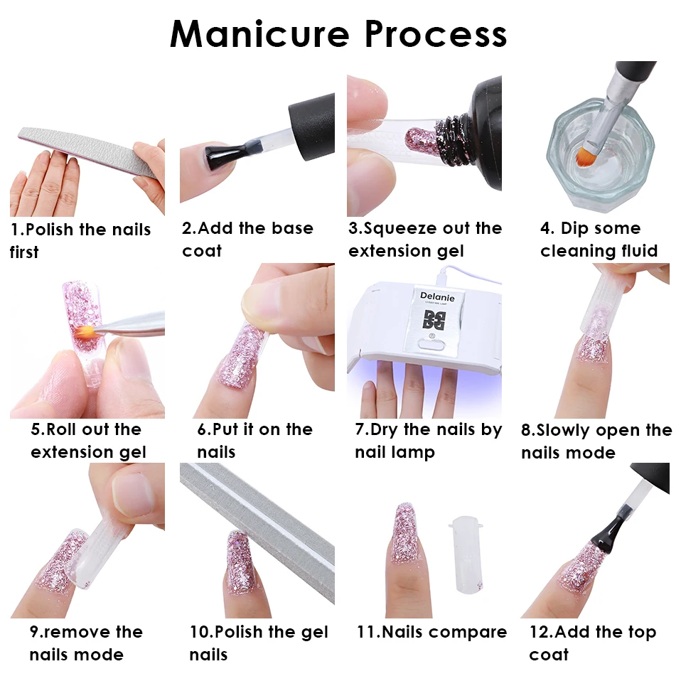 Маникюрный набор косметическая коробка для макияжа с 24 Вт Светодиодная УФ-лампа