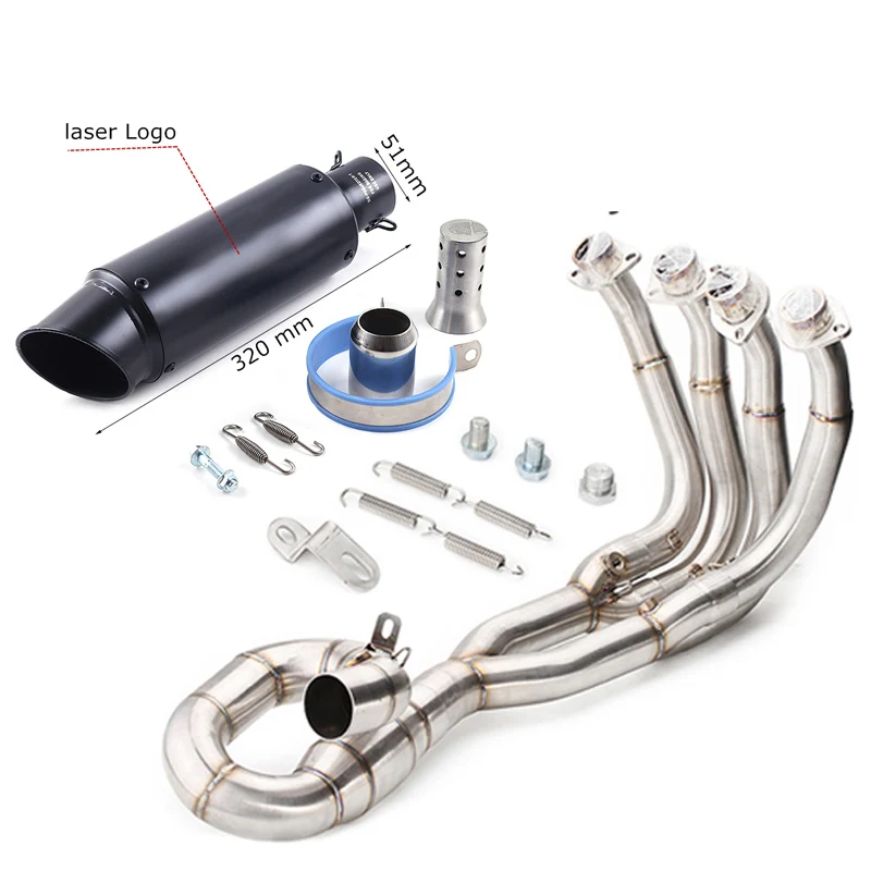 51 мм средняя труба Модифицированная глушителя мотоцикла переднего коллектора