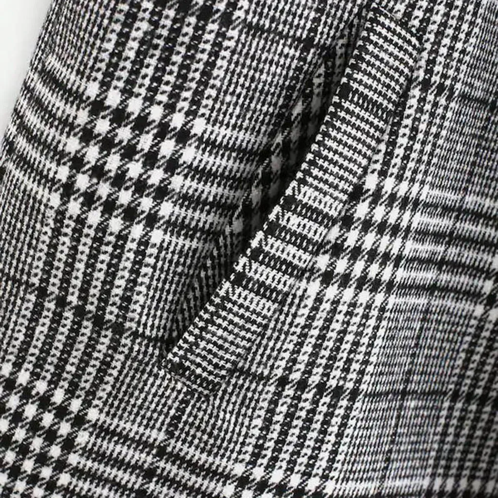 Chamsgend/Модная куртка жилет в клетку с открытым передом сезон осень зима