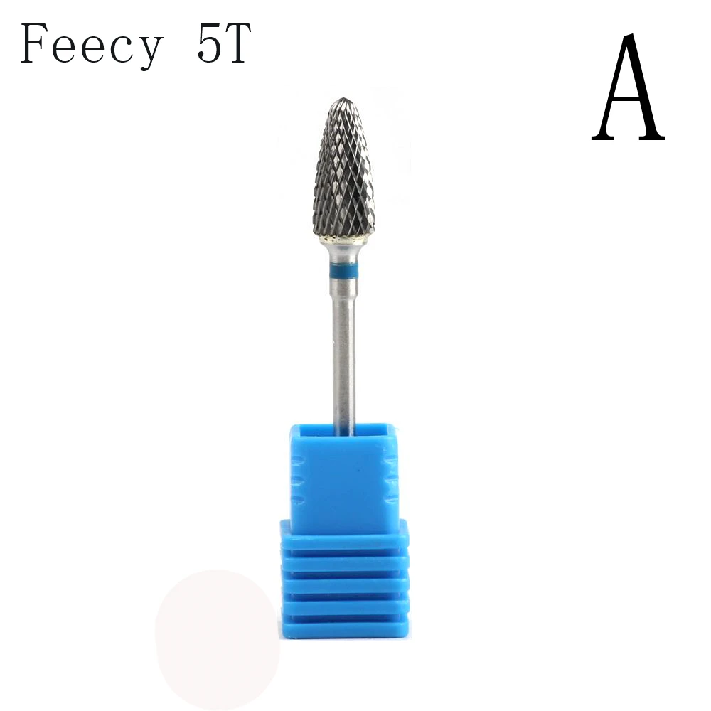 Feecy 5T A Фрезы маникюрные синие вольфрамовые круглые фрезы для ногтей твердосплавные керамические сверла электрическая машина аксессуары для ногтей - Цвет: Feecy 5T A