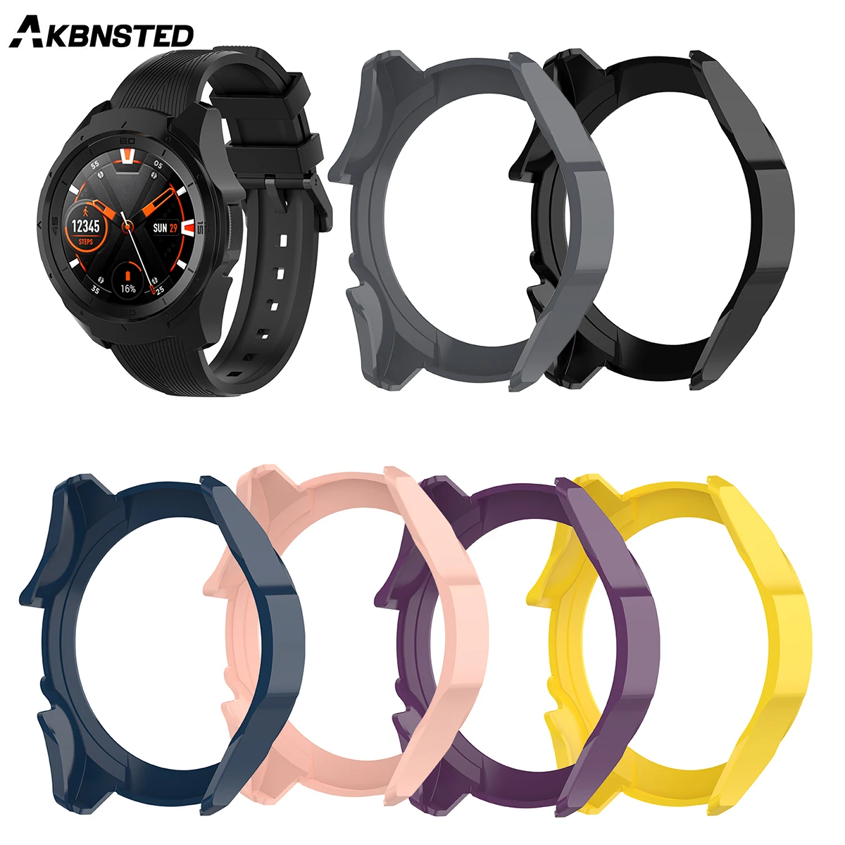 Защитный чехол AKBNSTED из поликарбоната для часов Ticwatch S2 умные часы противоударный