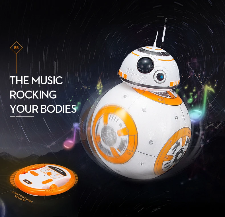 Звездные войны Робот Игрушки Умный Обновление RC BB8 С Звуком Фигурка Подарок BB-8 Шар 2.4G Пульт Дистанционного Управления для Детей.