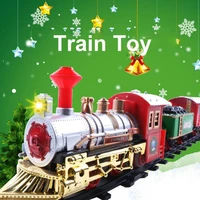 electric train toy set railway tracks sets matte texture retro festive classic train toy set toy for children