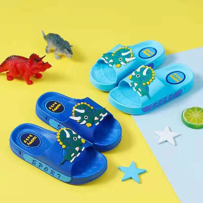 

Тапочки детские Triceratops Нескользящие, мягкая подошва, летние пляжные домашние, мультяшная панда, детская обувь