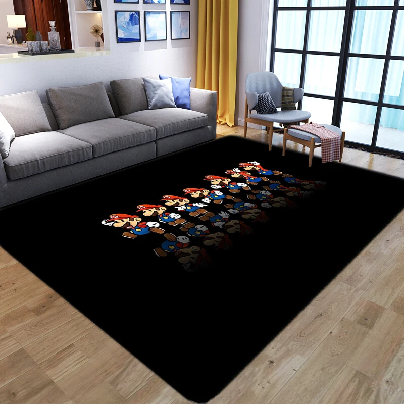 Новый мультяшный Аниме Супер Марио 3D печатные ковры для гостиной спальни большой