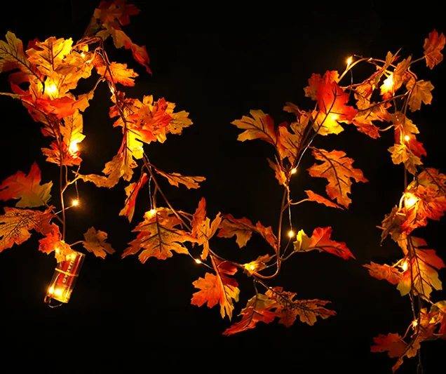 Елочное украшение в виде кленового листа 1 5 м светодиодная линейная гирлянда