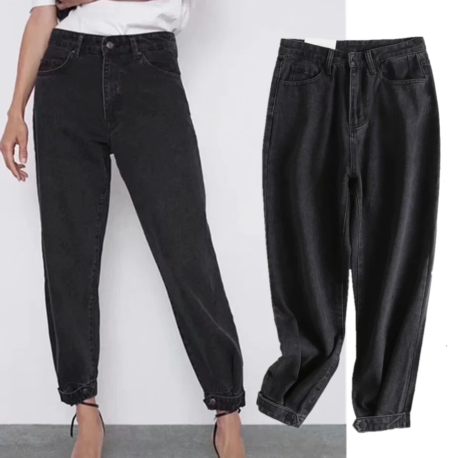 

Jenny&Dave Jeans Woman Enlgand High Street Vintage Washed Harem High Waist Jeans Loose Denim Pants Boyfriend Jean For Women