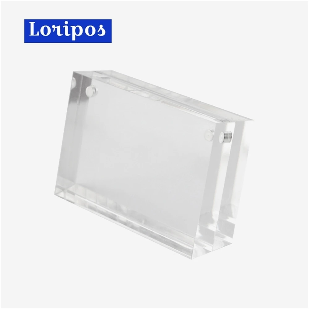 

Slant Magnetic Acrylic Frame Block Price Label Tag Clip Frame Paper Card Tag Table Desktop Display Rack Stand Oblique Angle