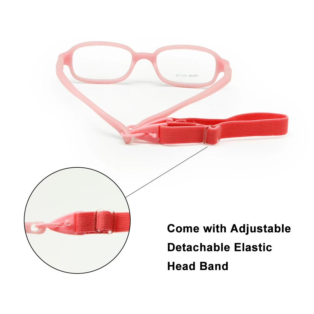Boy Glasses Frame with Strap Size 43/16 One-piece No Screw Safe Optical Children Bendable Girls Flexible Eyeglasses | Аксессуары для
