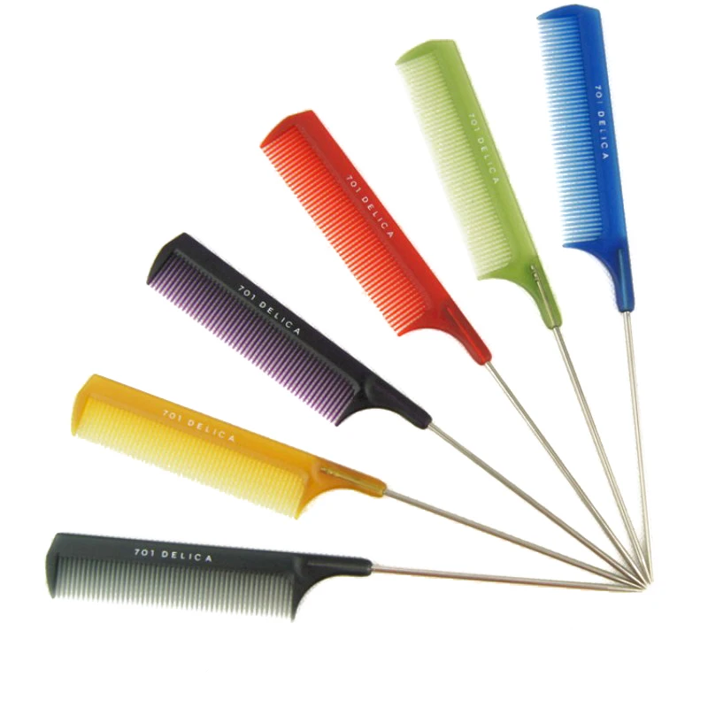 

1pc Transparent Frosted Hair Tail Comb Salon Cut Combs Styling Tool Partition Pick Up Tip Stainless Steel Spiked Hair Care
