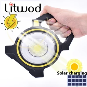 Портативный светодиодный прожектор 30 Вт с солнечной зарядкой и встроенным аккумулятором светильник, уличная лампа для сада, точечного освещения, аккумуляторная лампа для кемпинга, фонасветильник