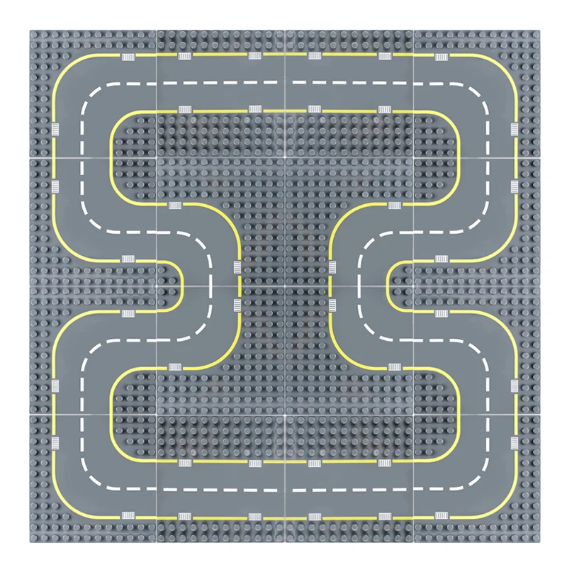 Большие плиты базы городских дорог и улиц для строительных блоков DIY, аксессуары для игрушек, подарок для детей.