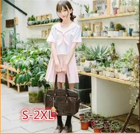 Японская школьная форма для девочек милые топы с коротким рукавом + галстук юбка