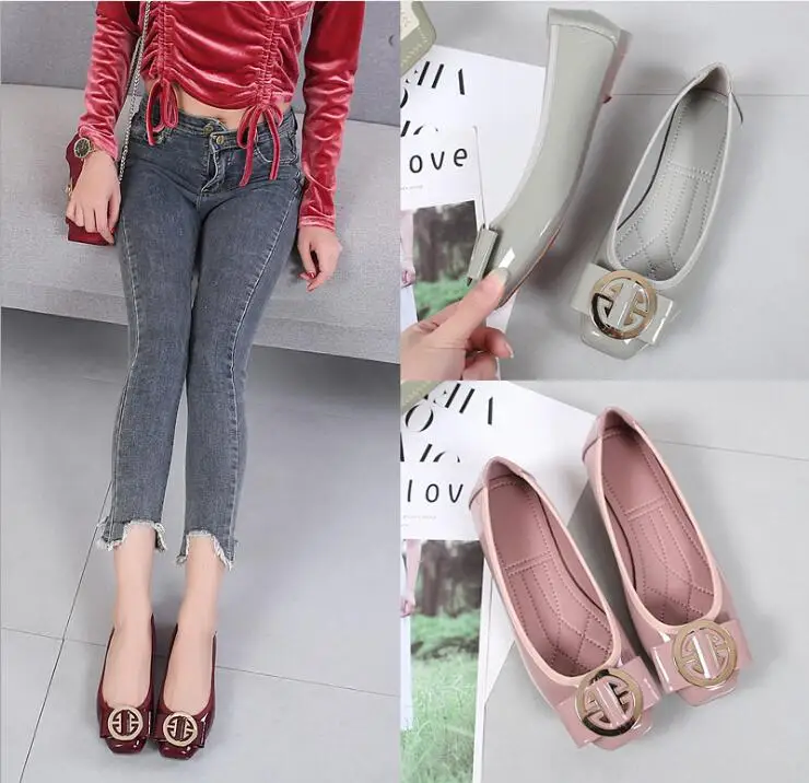 

Женская обувь большого размера, новинка 2020, осенние женские туфли на плоской подошве, женские туфли с закрытым носком и квадратным носком, в...