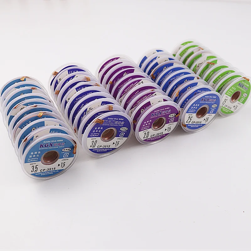 

1PCS 1515 2015 2515 3015 Width 1.5mm 2.0mm 2.5mm 3mm 3.5mm Length 1.5MDesoldering Braid Solder Remover Wick Wire Repair Tool