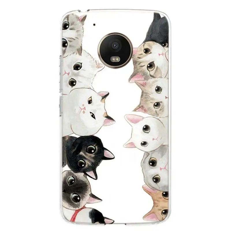 cat cute kitten catling phone case for motorola g9 play g8 plus g30 g7 power capa moto one vision fusion g6 g5 e6 e5 cover shell free global shipping