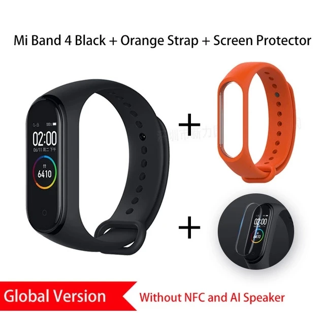 Global Add Orange Xiaomi mi Band 4 глобальная Версия смарт-браслет mi band 4 браслет сердечного ритма фитнес цветной экран Bluetooth 5,0 китайская версия - Цвет: Global Add Orange