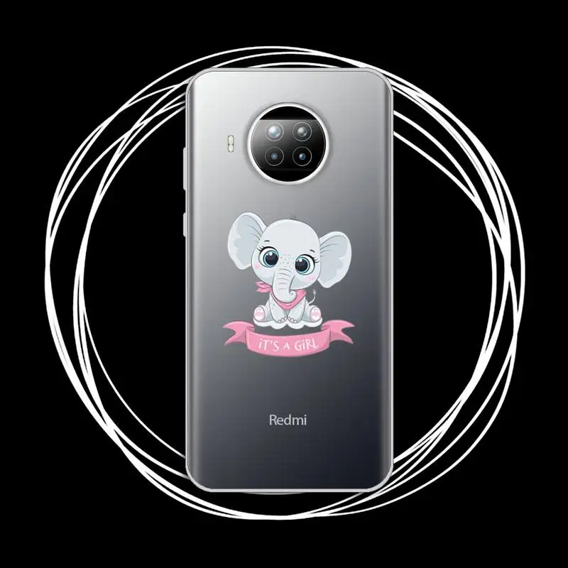 

Cute hippo cartoon Elephant Phone Case Transparent for Xiaomi Redmi note 10 t 8 9 pro lite 11