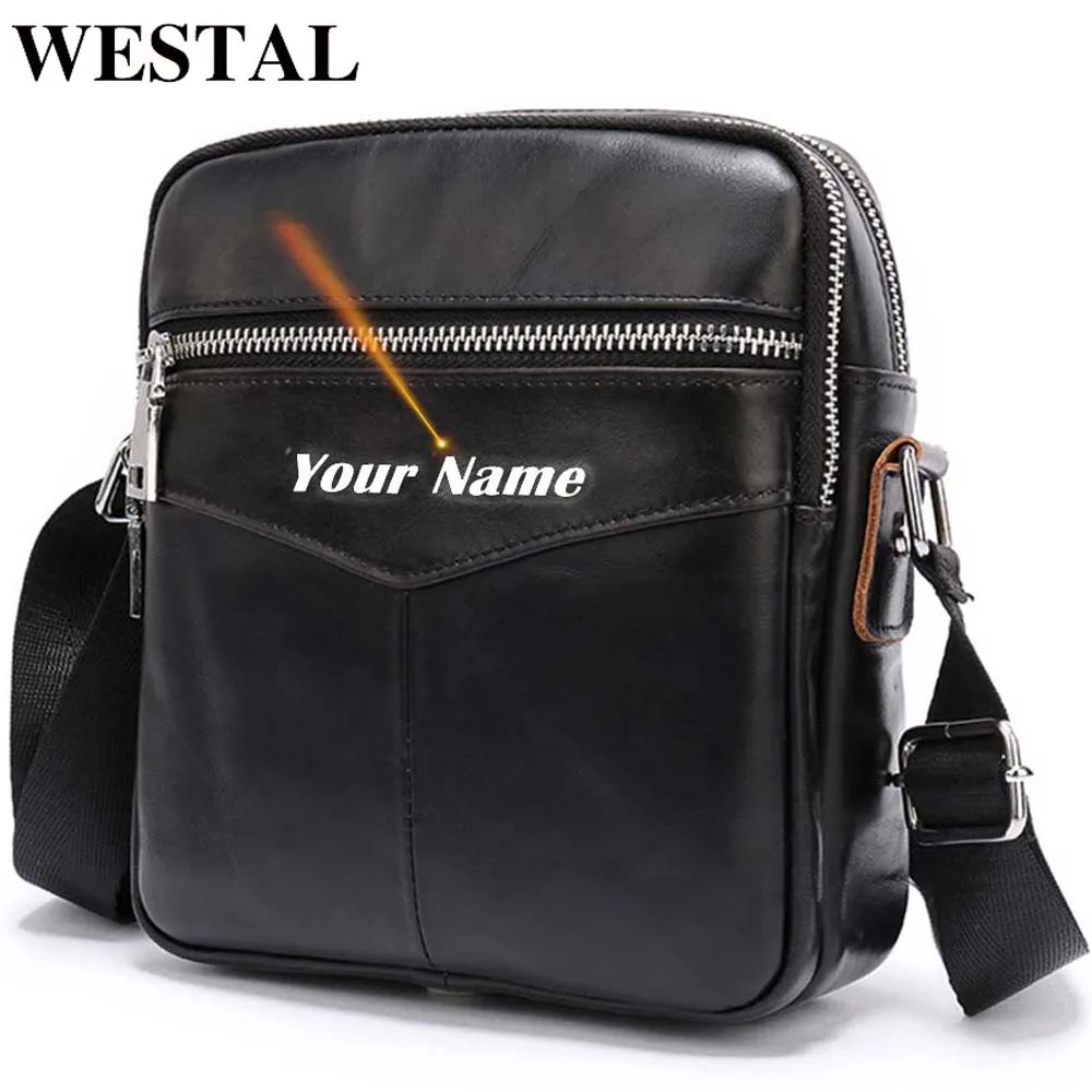 

WESTAL Men's Shoulder Bag With Genuine Leather Men's Designer Purse Crossbody Bags For Man Messenger Bag Cowhide Casual Bags New
