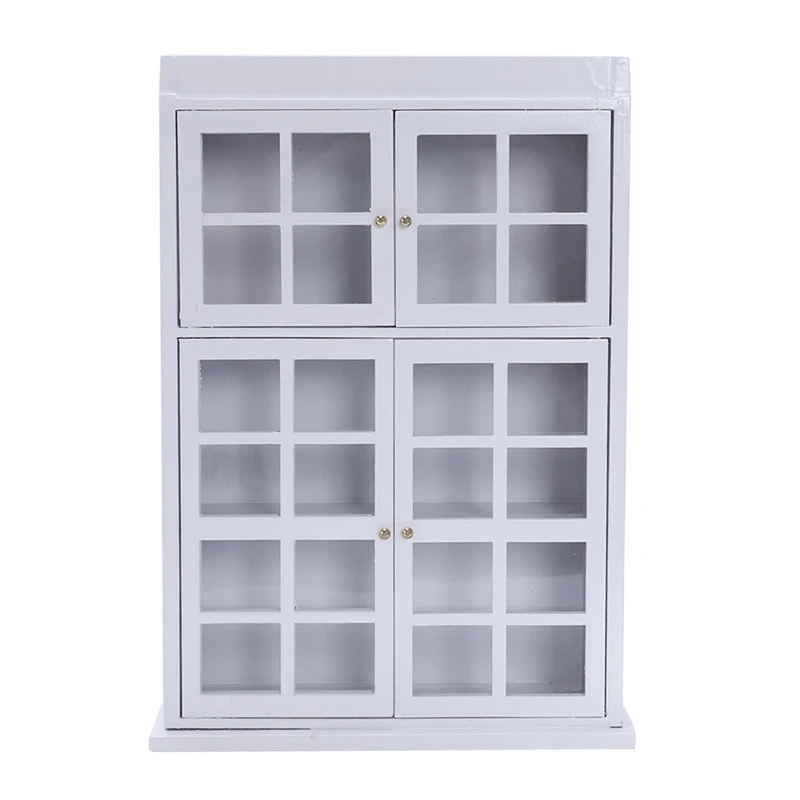 

1/12 Dollhouse Miniature Furniture Kitchen Dining Cabinet Display Shelf White