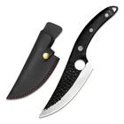 Новый 6-дюймовый нож обвалочный нож кухонный нож из нержавеющей стали сербский Малый шеф-повар ножи с фиксированным лезвием с чеканным узором нож Покрытие оболочки кожи