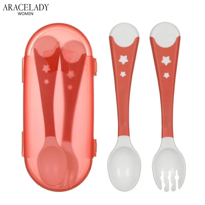 2 шт. Гибкая бутылочка для кормления ребенка набор ложка и вилка детей ясельного