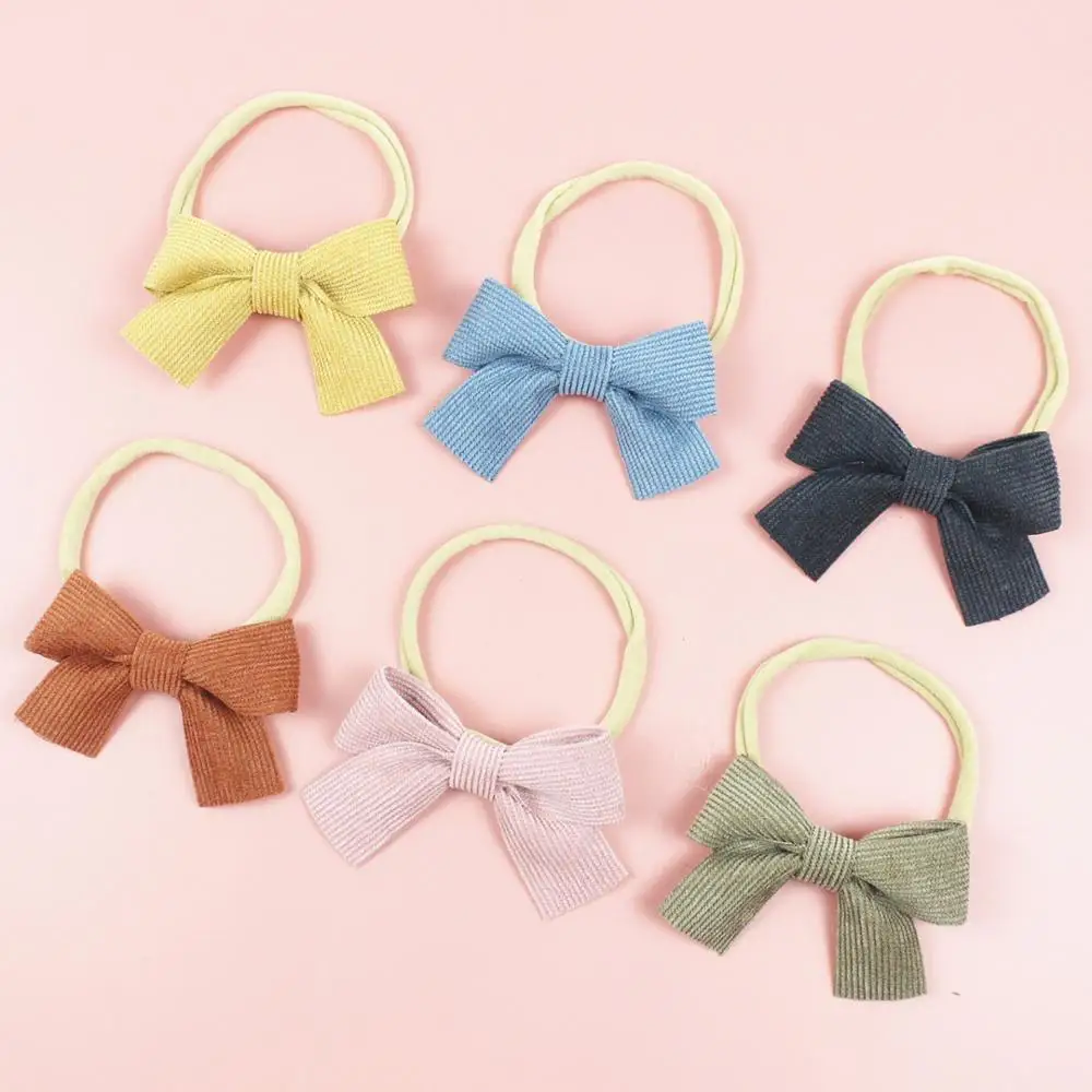 

36pc/lot Girls 2.8” Solid Fabric Hair Bow Headbands,Kids Wool Hair Bows Elastic Headbands Nylon Headband Kids Hair Accessories