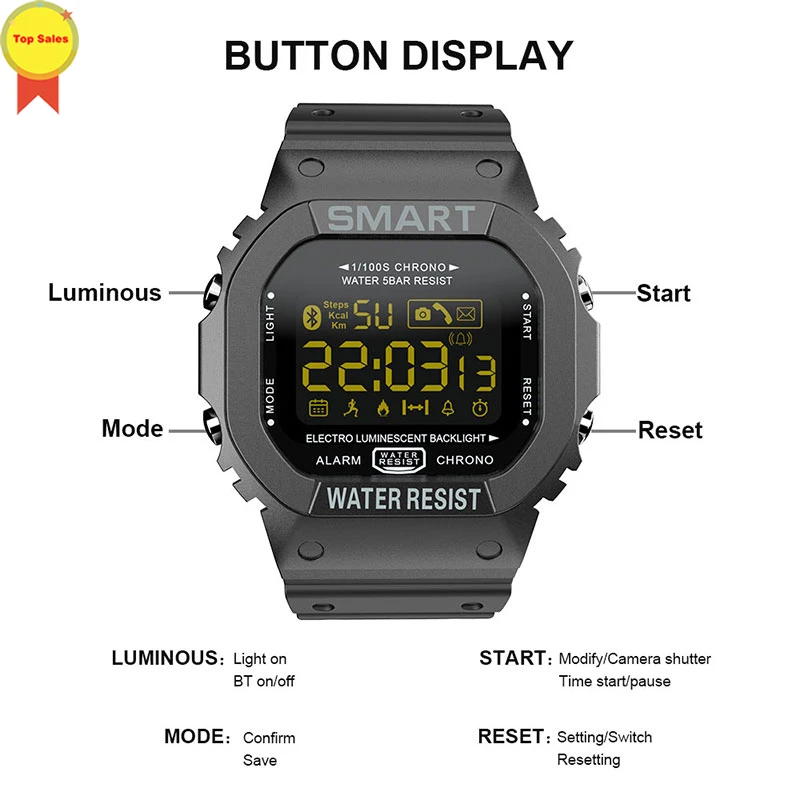 Спортивные Смарт-часы MK22 фитнес-трекер 5AM водонепроницаемые часы для плавания