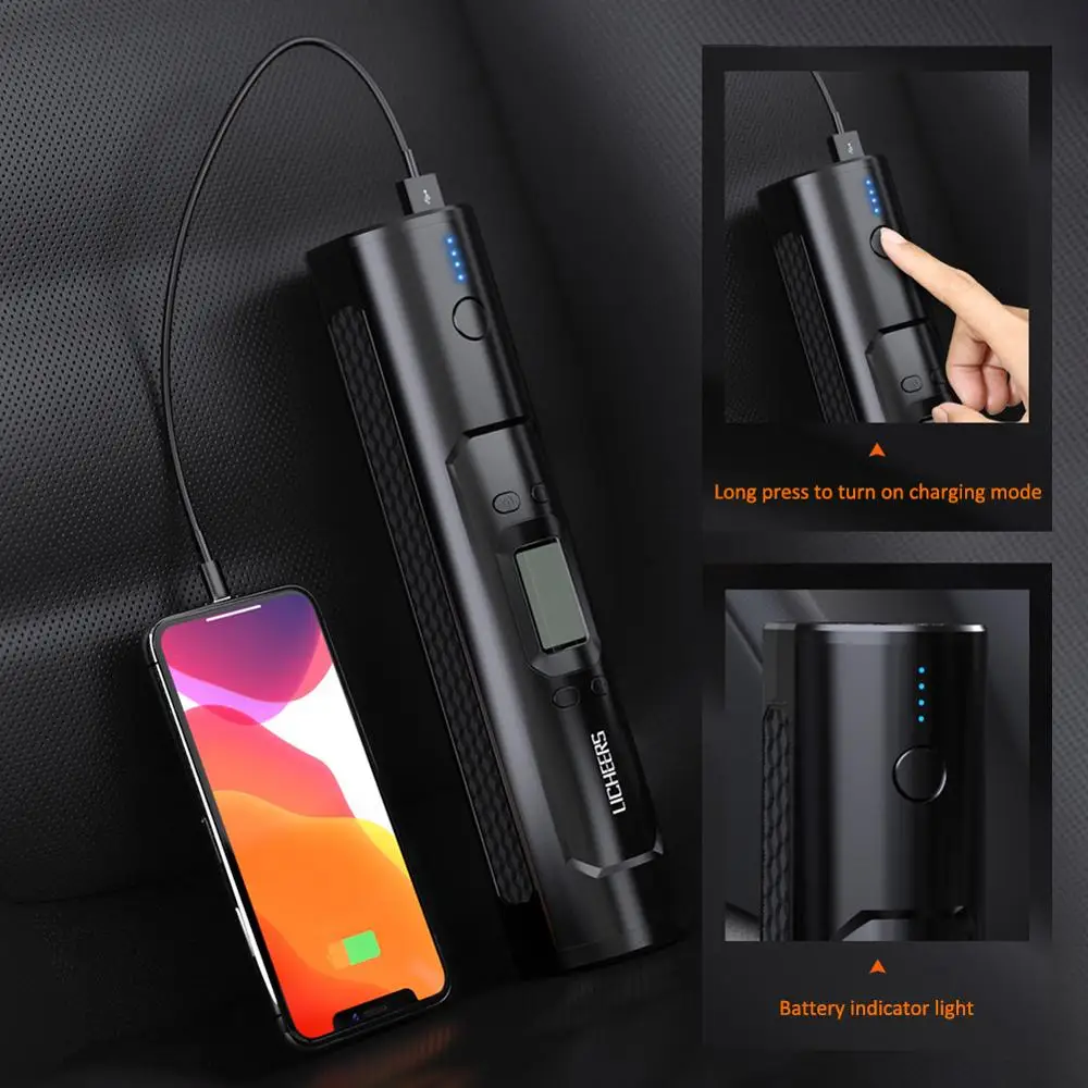 Comprar Compresor De Aire Portátil Min, Inflador De Neumáticos Eléctrico Automático De 6000mAh, 150 PSI, Con Luz LED Digital LCD