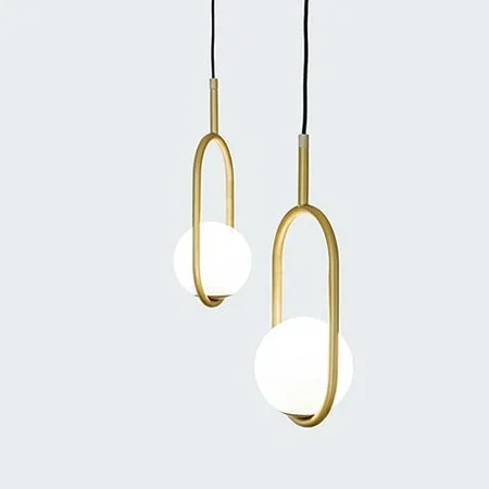 

Modern Iron Ring Pendant Lights White Glass Ball Caferoom/bar Lamp Single Glass Pendant Lamps Decoration Indoor Lighting E27 S