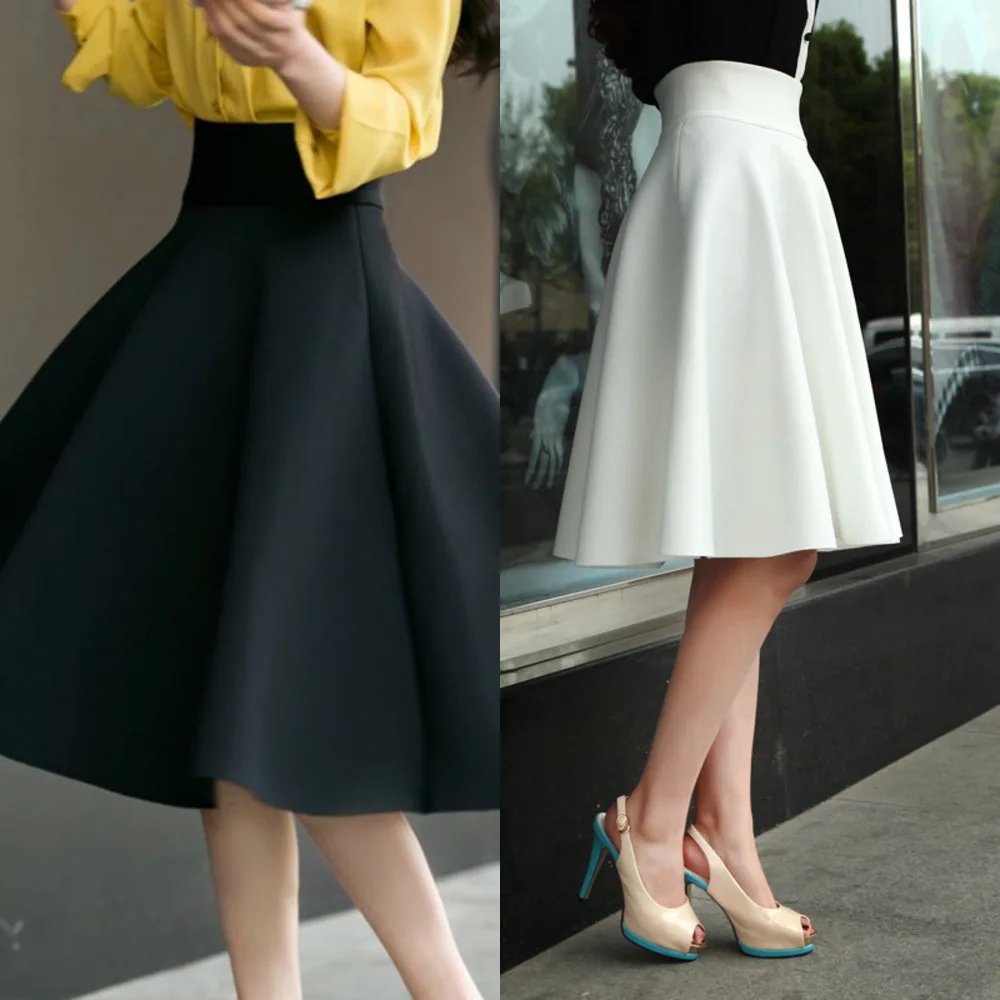 

Summer Skirt, High Waist Elegant White Camping Skirt, The The Skirt