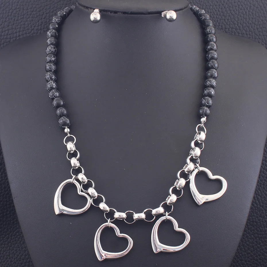 50 м длинные цепочки свитер сердце ожерелье и серьги гвоздики золотой цвет модные