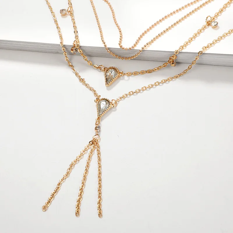 Для женщин индивидуальный модный обруч с кулоном и серьги со стразами ювелирное